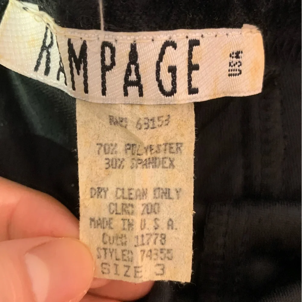 VTG 90’s Rampage Black Velvet Midi/Maxi Dress Sz 3 - Picture 7 of 8
